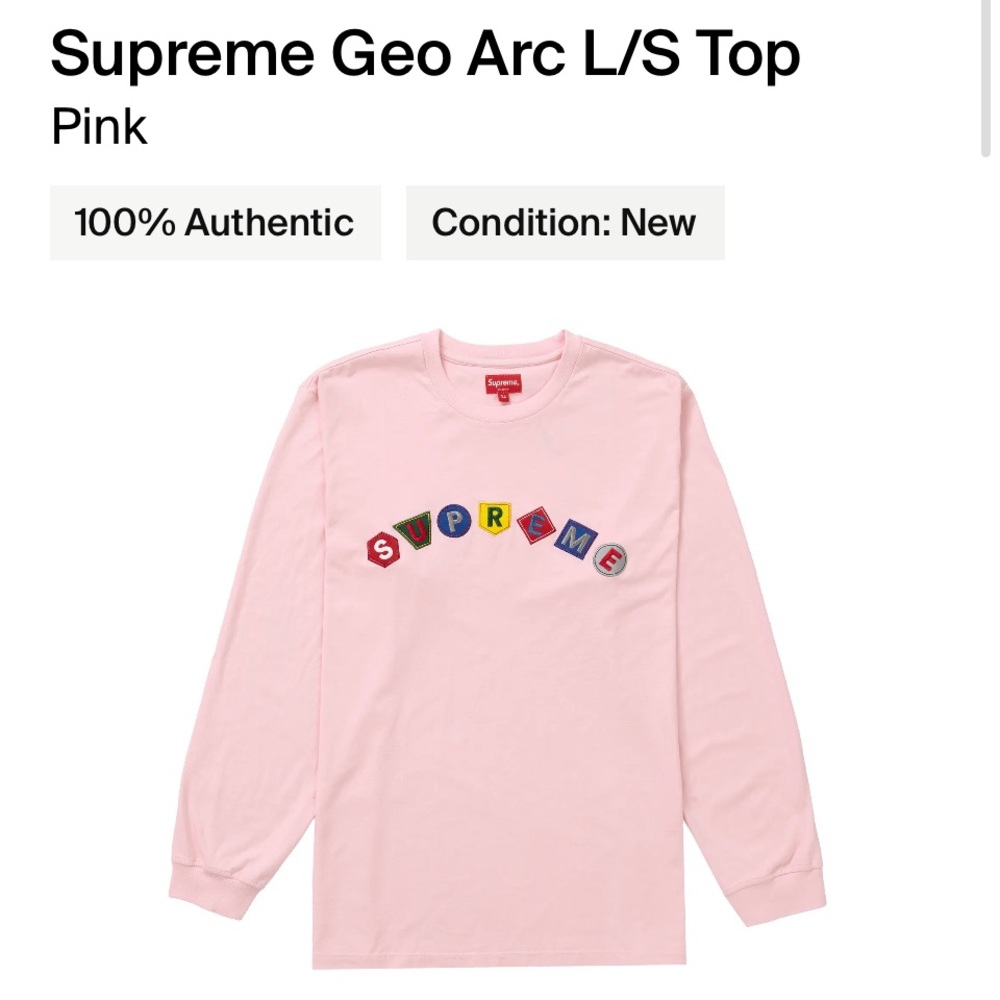 Supreme Geo Arc L/S Top Pink